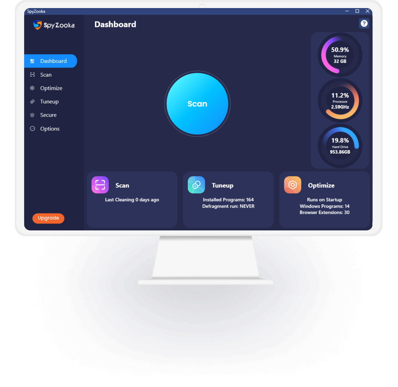 spyzooka pc cleaner interface
